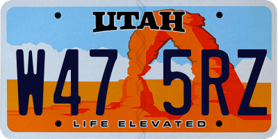 UT license plate W475RZ