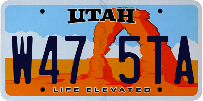 UT license plate W475TA
