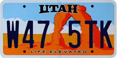 UT license plate W475TK
