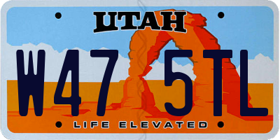 UT license plate W475TL