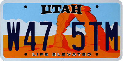 UT license plate W475TM