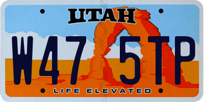 UT license plate W475TP