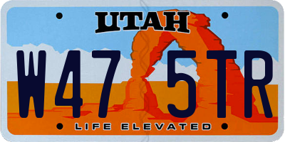 UT license plate W475TR
