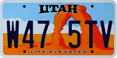 UT license plate W475TV