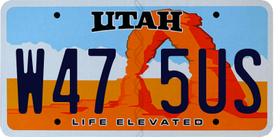 UT license plate W475US