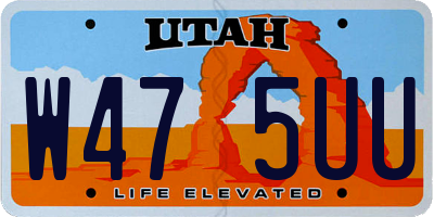 UT license plate W475UU