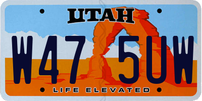UT license plate W475UW