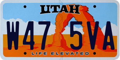UT license plate W475VA