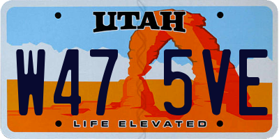 UT license plate W475VE