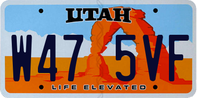 UT license plate W475VF