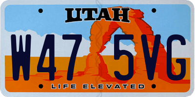 UT license plate W475VG