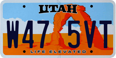 UT license plate W475VT