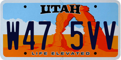 UT license plate W475VV