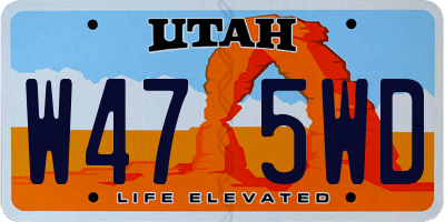 UT license plate W475WD