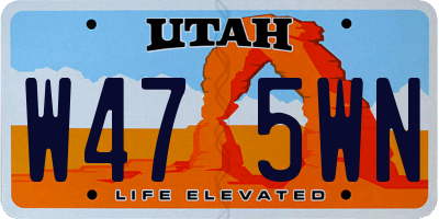 UT license plate W475WN