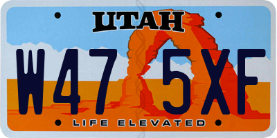 UT license plate W475XF