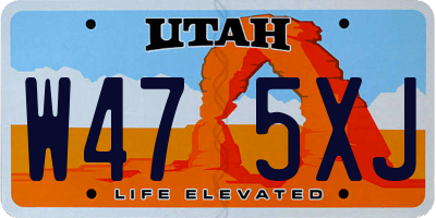 UT license plate W475XJ