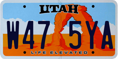 UT license plate W475YA