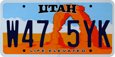 UT license plate W475YK