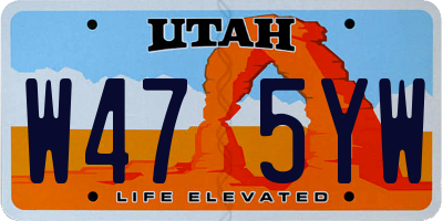 UT license plate W475YW
