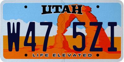 UT license plate W475ZI