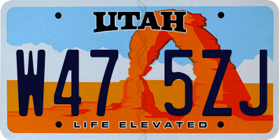 UT license plate W475ZJ