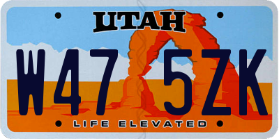 UT license plate W475ZK