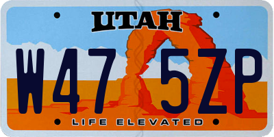 UT license plate W475ZP