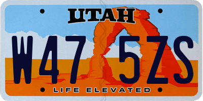 UT license plate W475ZS