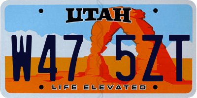 UT license plate W475ZT