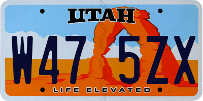 UT license plate W475ZX