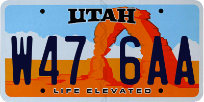 UT license plate W476AA