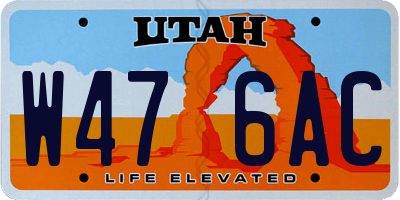 UT license plate W476AC