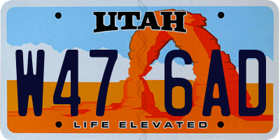 UT license plate W476AD