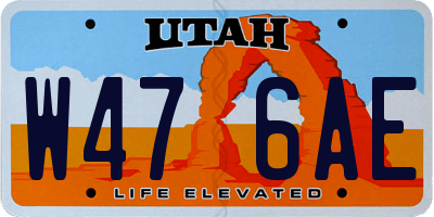 UT license plate W476AE