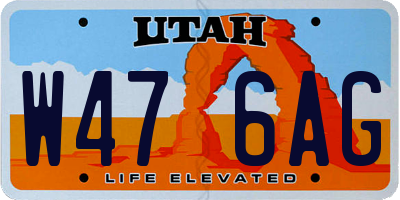 UT license plate W476AG