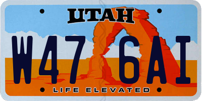 UT license plate W476AI