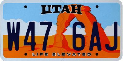 UT license plate W476AJ