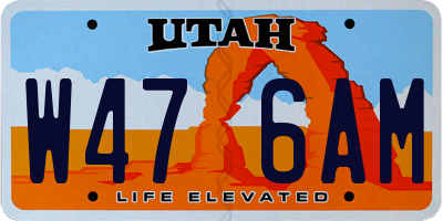 UT license plate W476AM