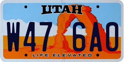 UT license plate W476AO