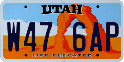 UT license plate W476AP