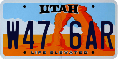 UT license plate W476AR