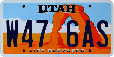 UT license plate W476AS