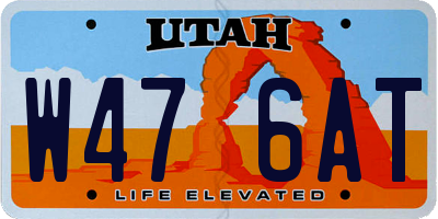 UT license plate W476AT