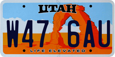UT license plate W476AU