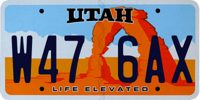 UT license plate W476AX
