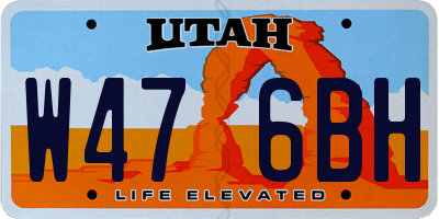 UT license plate W476BH