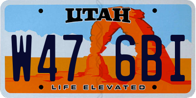 UT license plate W476BI