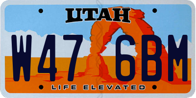 UT license plate W476BM