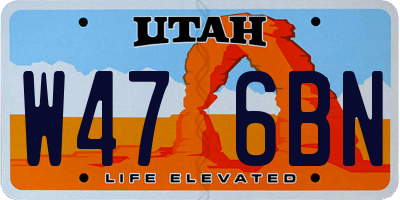 UT license plate W476BN